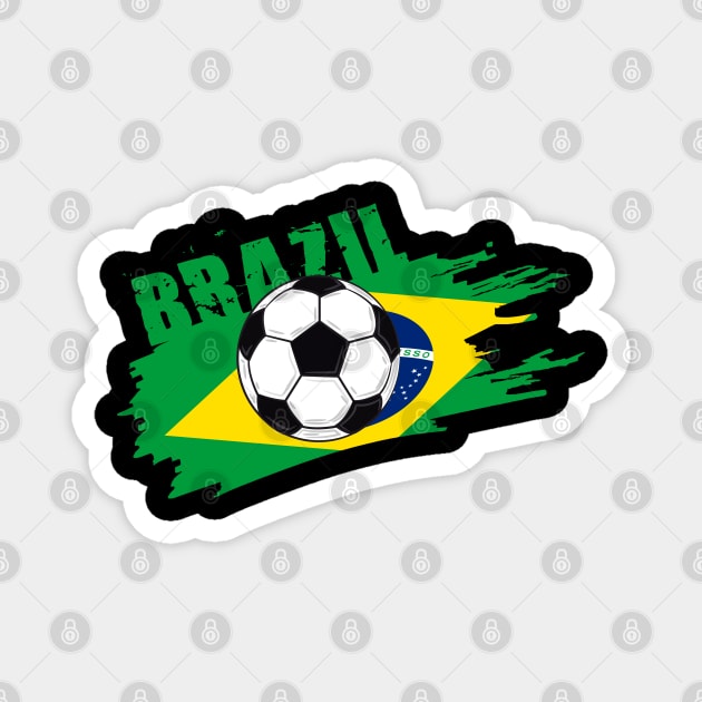 Brazil Soccer Brazil Futbol Football Brazilian soccer Flag Jersey Magnet by JayD World