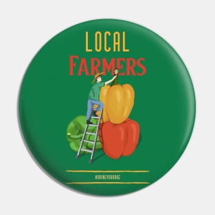 Farmers Market Buy Local  Small Farmer Pin