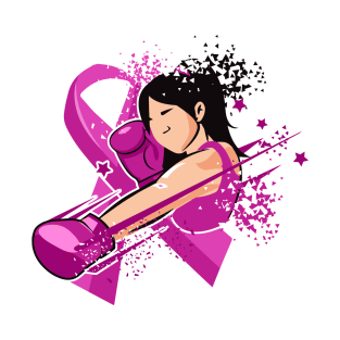 'Woman Boxer Fighter' Cool Breast Cancer Gift T-Shirt