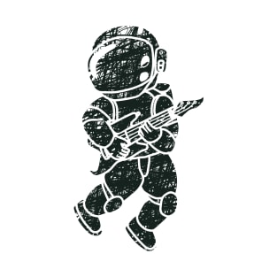 an astronaut playing guitar for icon or logo T-Shirt