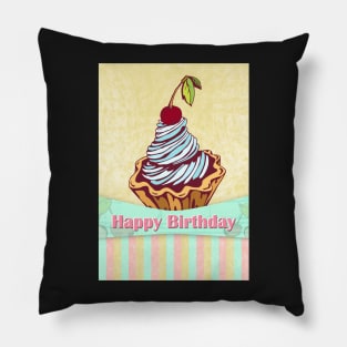 greeting card. happy birthday Pillow