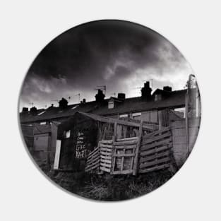 Storm gathering over a street in Burslem, Stoke on Trent, UK Pin