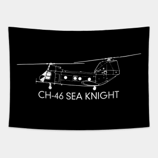 CH-46 Sea Knight Tandem-rotor Transport Helicopter Tapestry