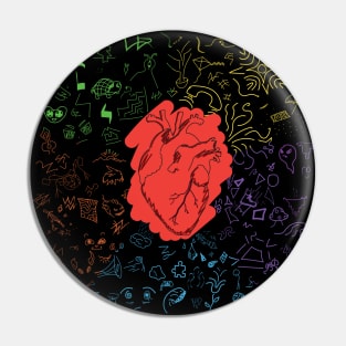 Colorful Heart Pin