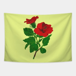 Hawaiian Vacation Vibes Tropical Hibiscus Flower Tapestry