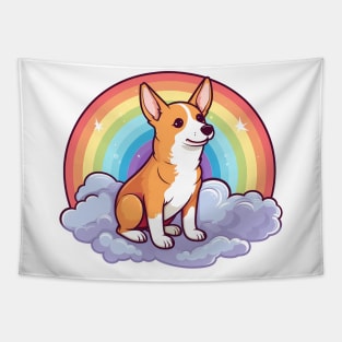 Cute Basenji Rainbow Cloud Kawaii Dog Happy Puppy Tapestry