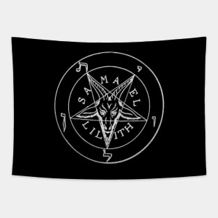 Sigil of Baphomet Clothing | White on Black Mass | Satanic Tapestry