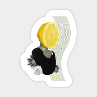 Surrealistic Lemon Woman Zesty Art Magnet