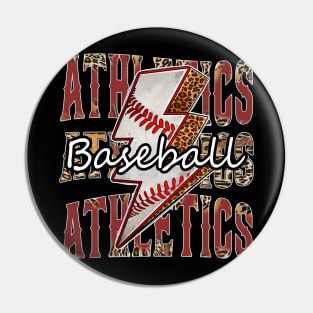 Graphic Baseball Athletics Proud Name Team Vintage Pin