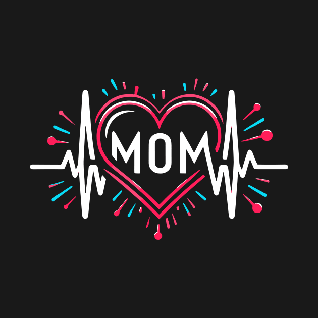 Chic heart-themed Mom by Teeport