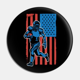 Football USA American Flag Vintage Pin