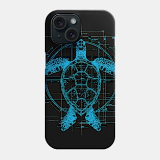 Sea Turtle Blue Print Phone Case
