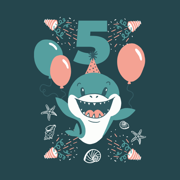 Baby Shark for 5th Birthday by SLAG_Creative