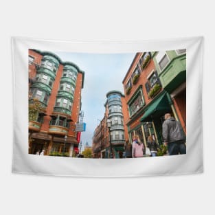 Traditional and historic brick architecture of North Square district of Boston Tapestry