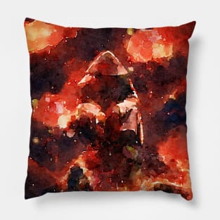 Fire Assassin Watercolor Pillow