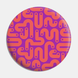 JELLY BEANS Squiggly New Wave Postmodern Abstract 1980s Geometric in Coral Orange with Bright Purple Dots - UnBlink Studio by Jackie Tahara Pin