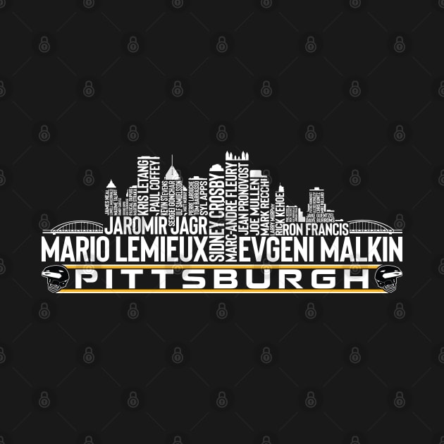 Pittsburgh Hockey Team All Time Legends, Pittsburgh City Skyline by Legend Skyline