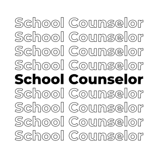 School Counselor - repeating text black T-Shirt