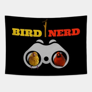 Birds In Binoculars Bird Nerd T-shirt Tapestry