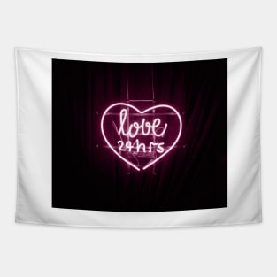 Love all the time neon sign Tapestry