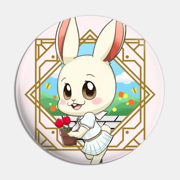 Haru Bunny Pin by Art By Ridley