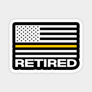 Retired Thin Gold Line Flag for Police Dispatchers and Sheriff 911 Operators Magnet