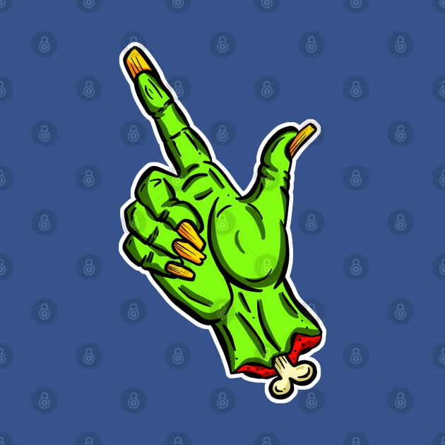 Pick Your Nose Zombie Pointing Finger Green Cartoon by Squeeb Creative