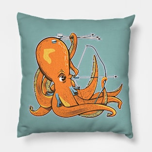 Octopus with a bow and arrow Pillow