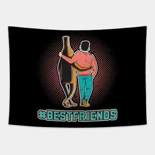 #Bestfriends Beer And Me Booze Saying Tapestry