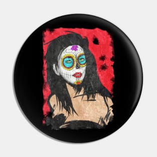 dia de los muertos  - Sugar skull Girl Pin