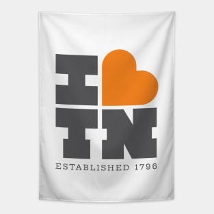 I Heart TN - Dark Gray and Orange Tapestry