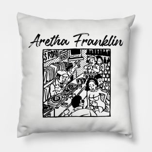 aretha f ll  vinyl store Pillow
