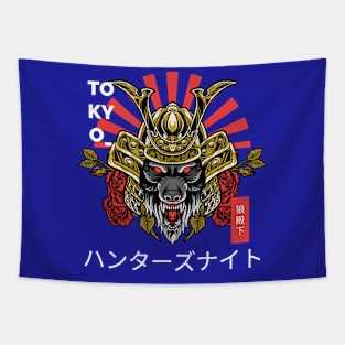 Samurai Wolf Tapestry