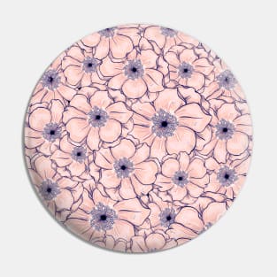 Pink Water Color Flower Pattern Pin