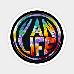 Van Life Tie Dye Circle Distressed - Van Dweller Lifestyle Nation Magnet