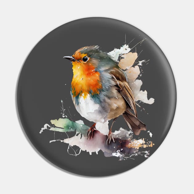 Robin Bird Watercolor 8.0 Pin by CreativeDesignsx