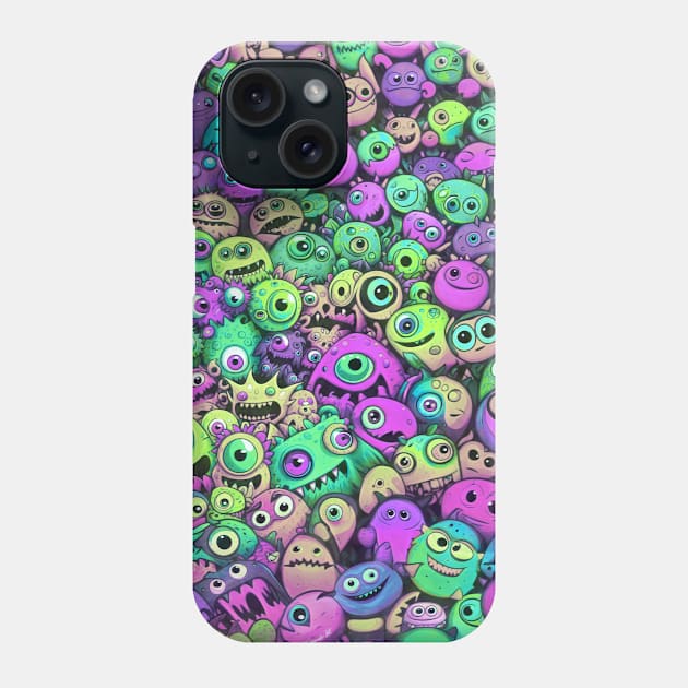 Colorful Monster Pattern design #2 Phone Case by Farbrausch Art