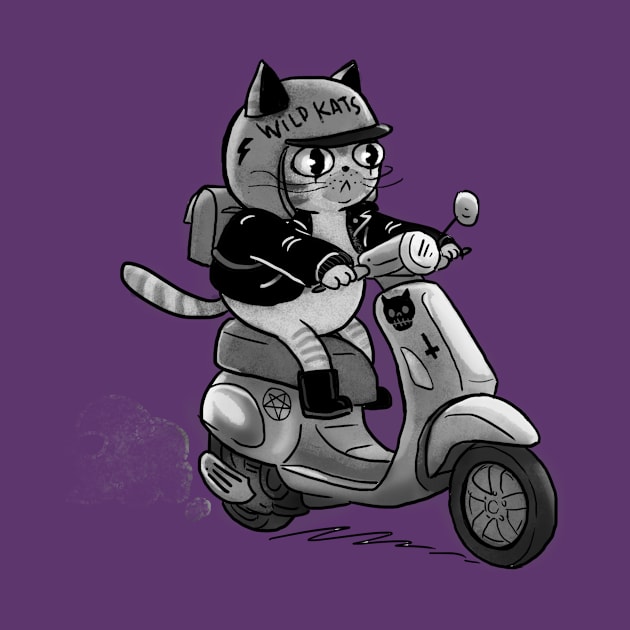 biker goth punk kitty cat by samanta flôor