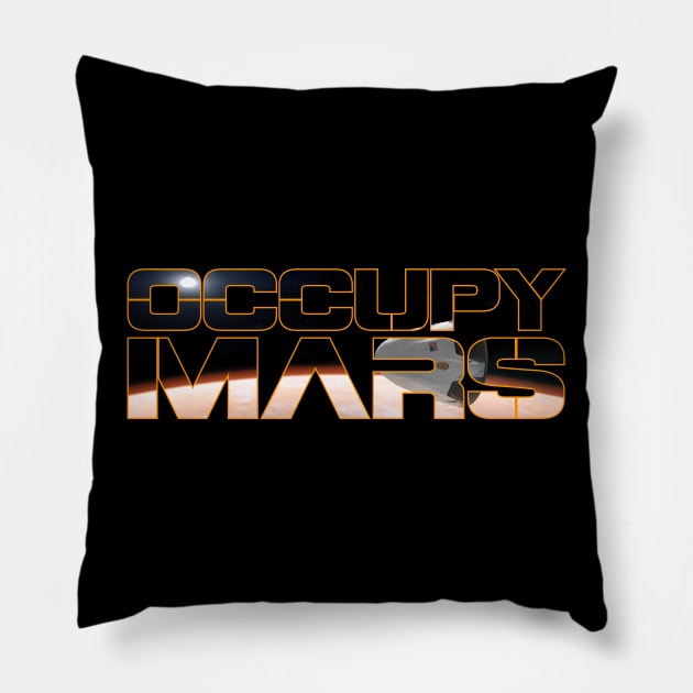 Occupy Mars Orbit Pillow by Fuzzy Bear