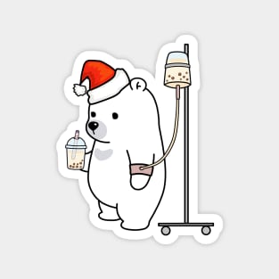 Christmas Boba Bear Loves Boba Too Much! Magnet