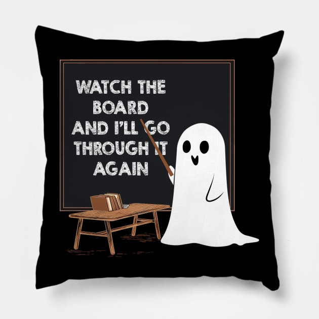 Funny Halloween Teacher Costume Funny Ghost Teacher Pillow by KsuAnn