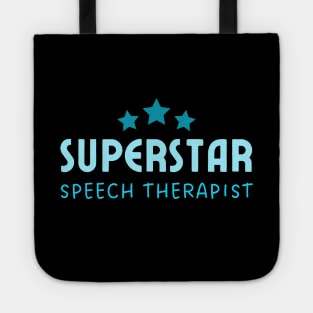 Speech Therapist Superstar – Typography – Blue Tote