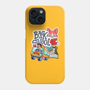 Back To School, Rabbit, Bus, and Books, funny Phone Case