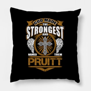 Pruitt Name T Shirt - God Found Strongest And Named Them Pruitt Gift Item Pillow