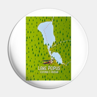 Lake Peipus Estonia and Russia map Pin