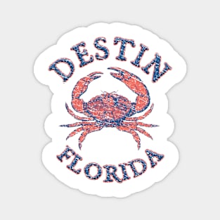 Destin, Florida, with Stone Crab on Wind Rose (Two-Sided) Magnet