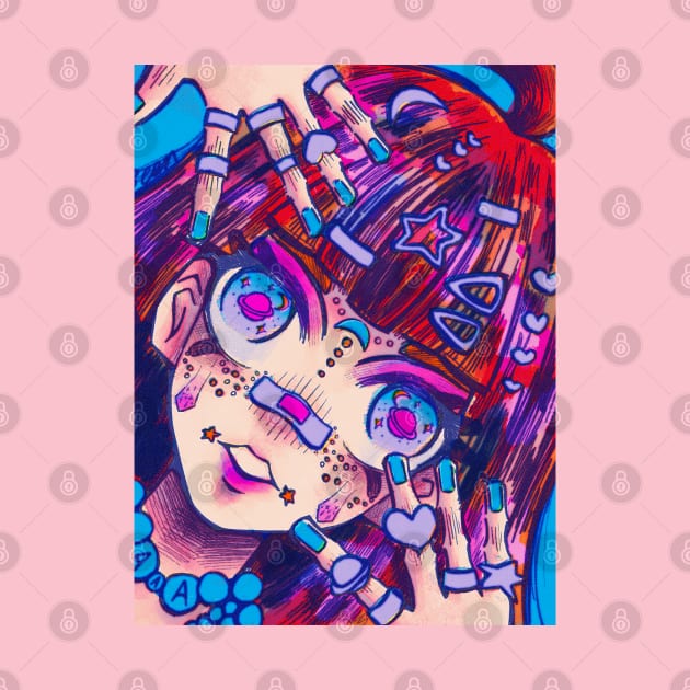 Harajuku style anime girl by CheriBeanArt