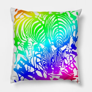 Rainbow Zebras Pillow