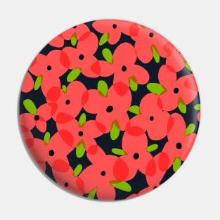 Coral colour flowers pattern Pin