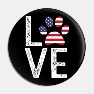 Love Dogs & USA America  - Dog Lover Dogs Pin